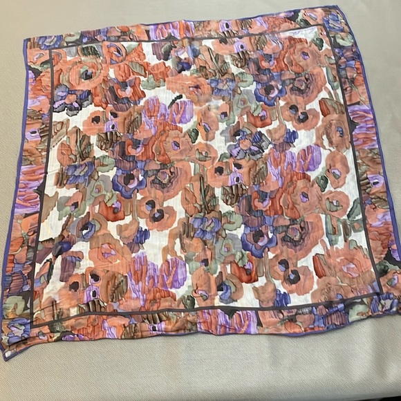 Vintage Anne Klein Silk Scarf Made in Japan 28 x 29